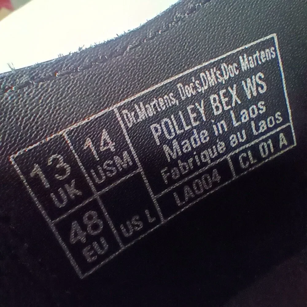 Dr. Martens Polley Bex Smooth Leather Mary Jane Shoes Black Mens 14